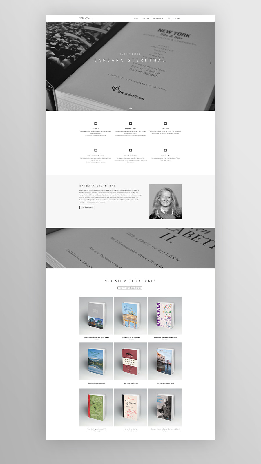 Screenshot der Startseite (umgesetzt mit Wordpress)