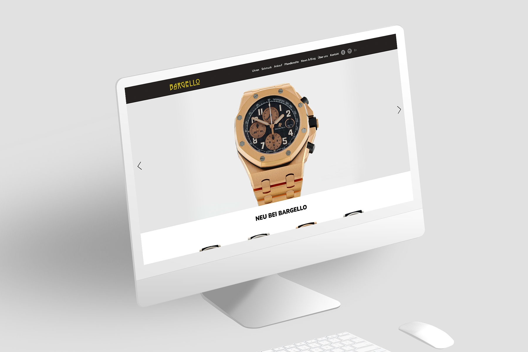 Desktopansicht der Startseite juwelier-bargello.at (umgesetzt mit TYPO3)