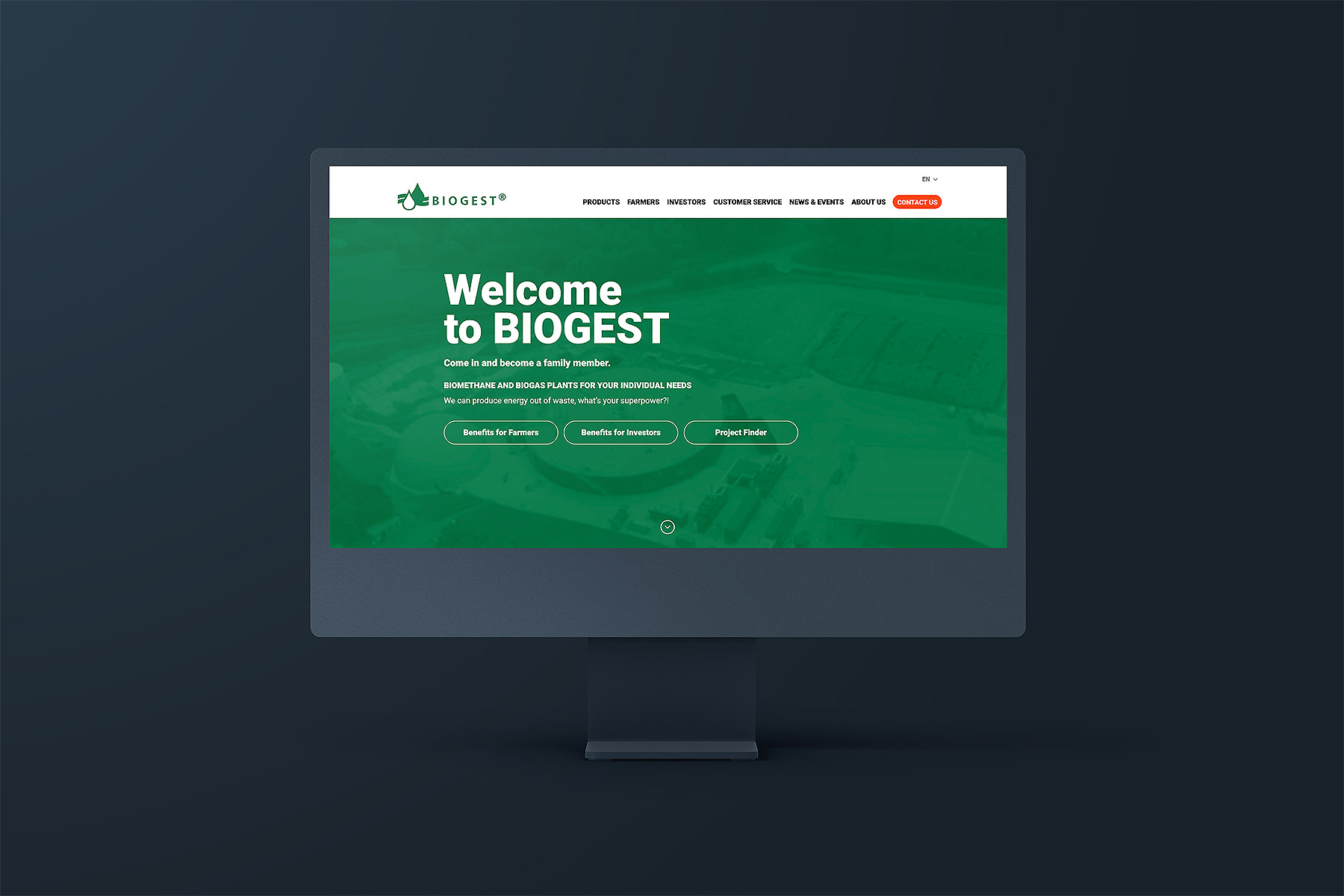 Desktop Ansicht der Startseite (umgesetzt mit TYPO3)