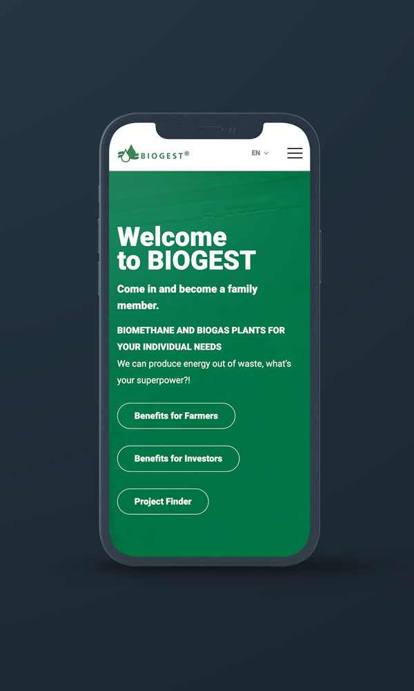 Smartphone Ansicht Header Startseite