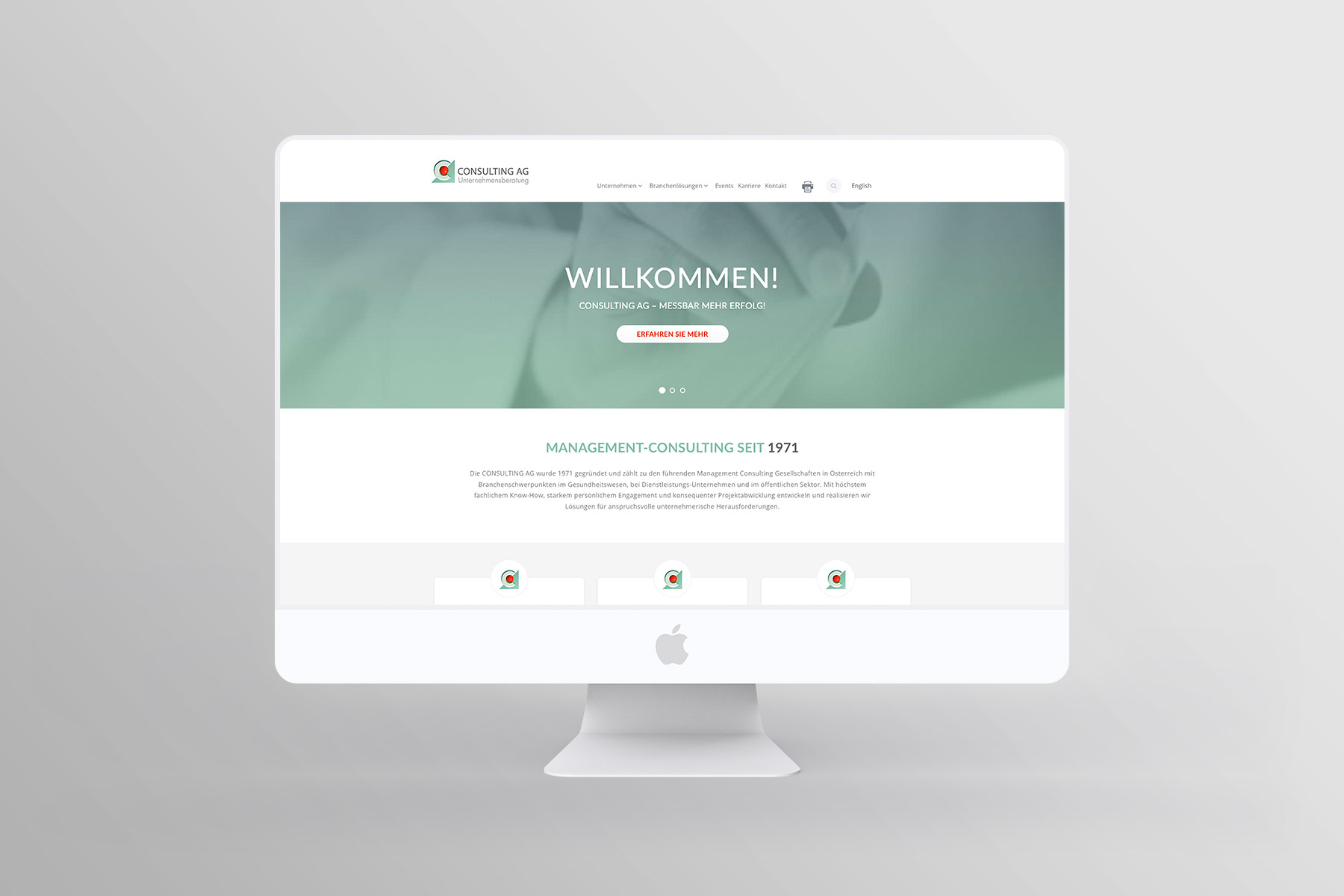 Desktop Ansicht Startseite consulting-ag.com (umgesetzt mit TYPO3)