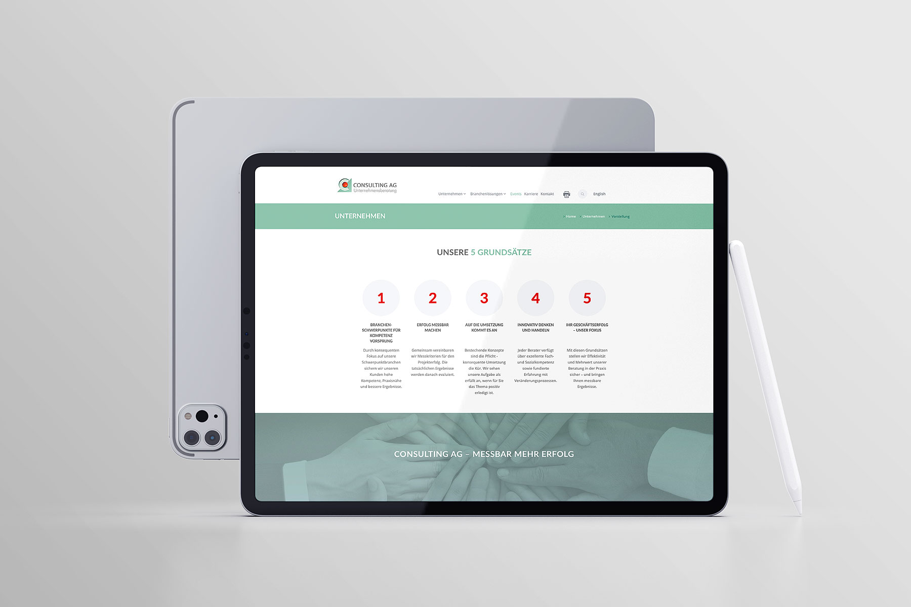 iPad Pro Ansicht Innenseite Unternehmen consulting-ag.com
