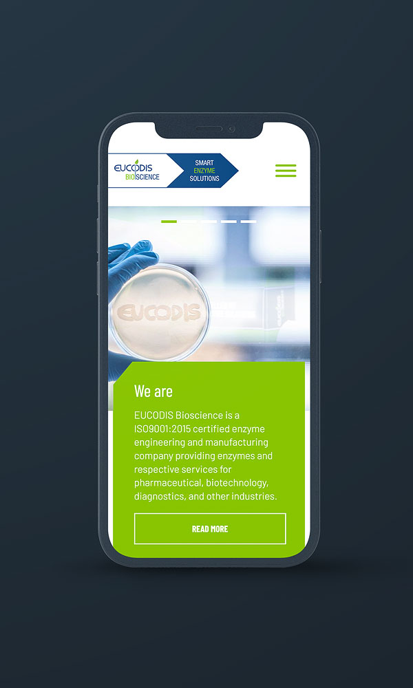 Smartphone Ansicht Startseite Bereich Slider