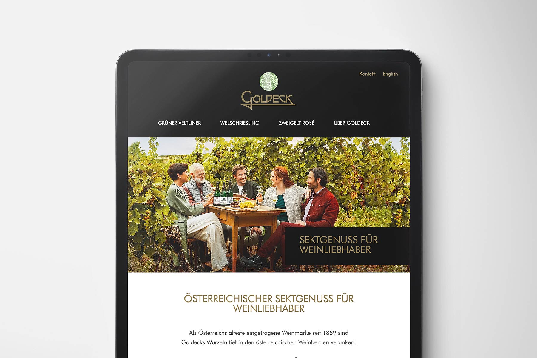 Smartphone Ansicht Startseite goldeck.at