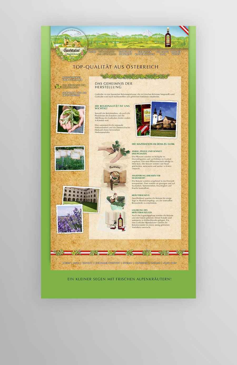  Screenshot Innenseite Herstellung Gurktaler Website (2010)