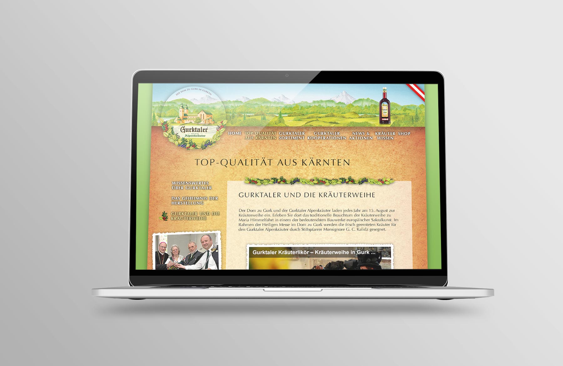 Laptop Ansicht Inneseite Kräuterweihe Gurktaler Website (2010)