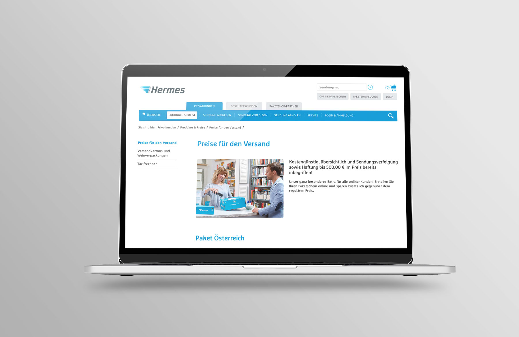 Laptop Ansicht Innenseite Preise myhermes.at