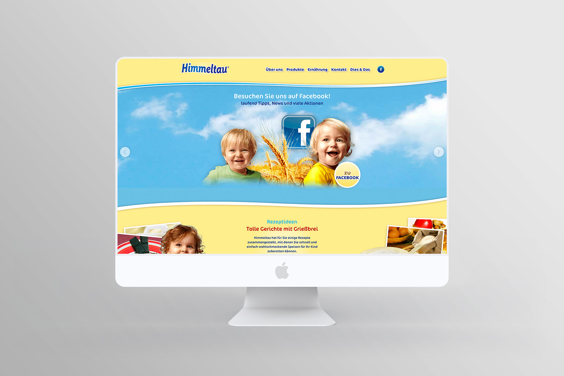 Desktop Ansicht Startseite himmeltau.at (umgesetzt mit TYPO3)