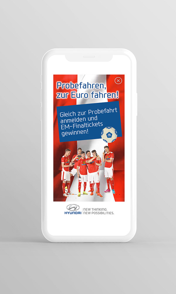 Smartphone Ansicht Banner Hyundai Euro Kampagne 2016