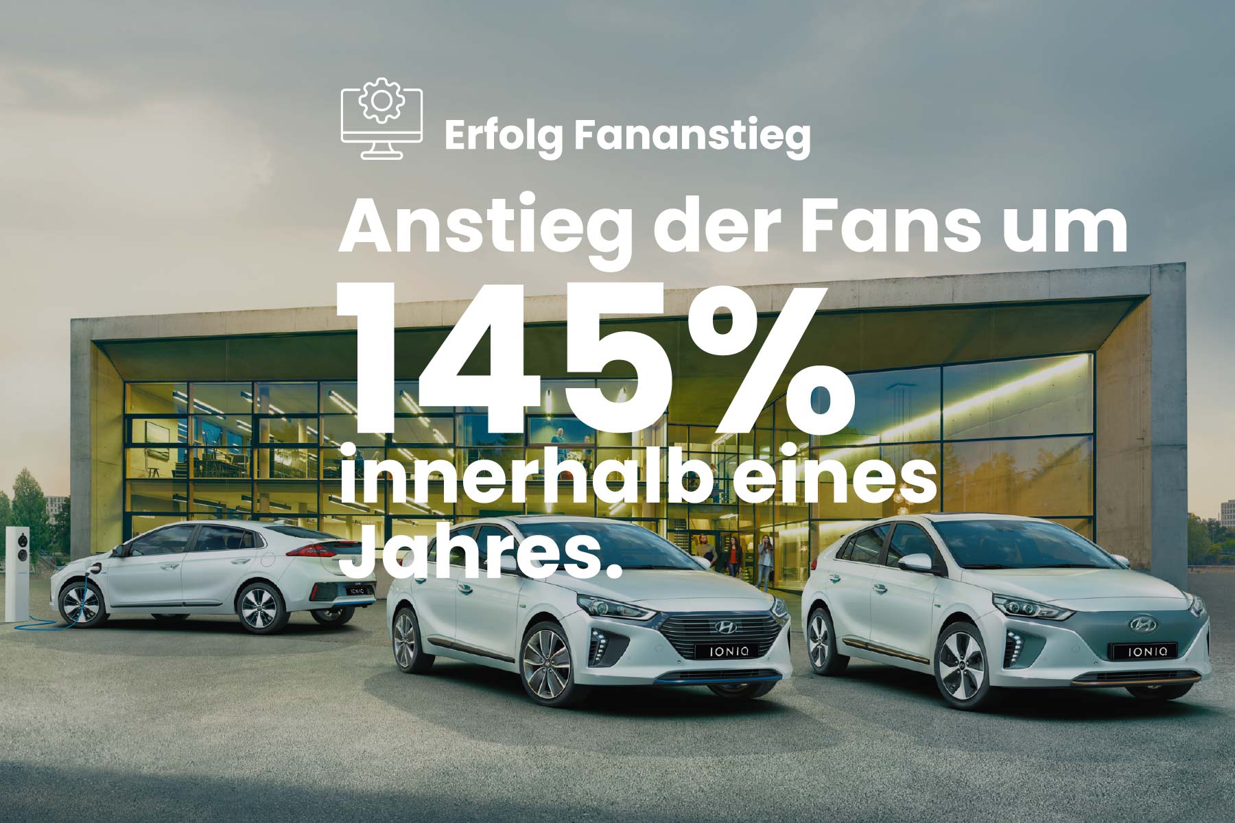 Erfolg Fananstieg: Anstieg der Fans um 145% innerhalb eines Jahres.