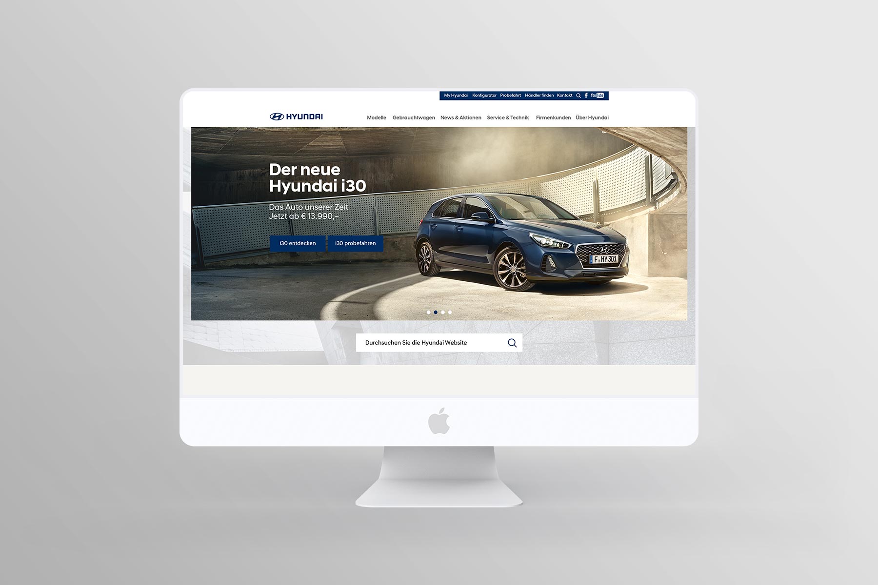 Desktop Ansicht Startseite Hyundai Website Pitch 2017