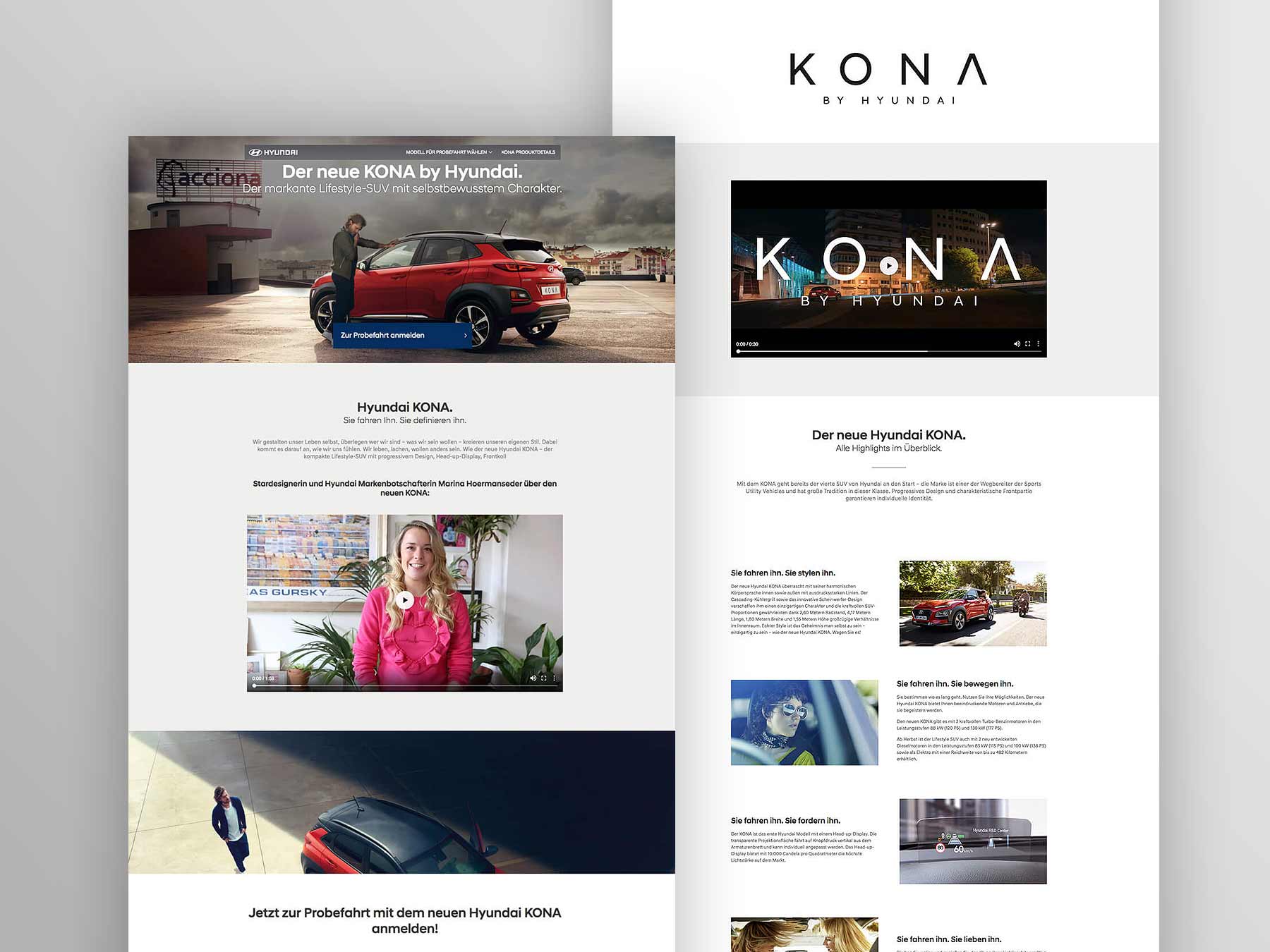 Screenshot Landingpage Hyundai Kona 2018 (umgesetzt mit TYPO3)