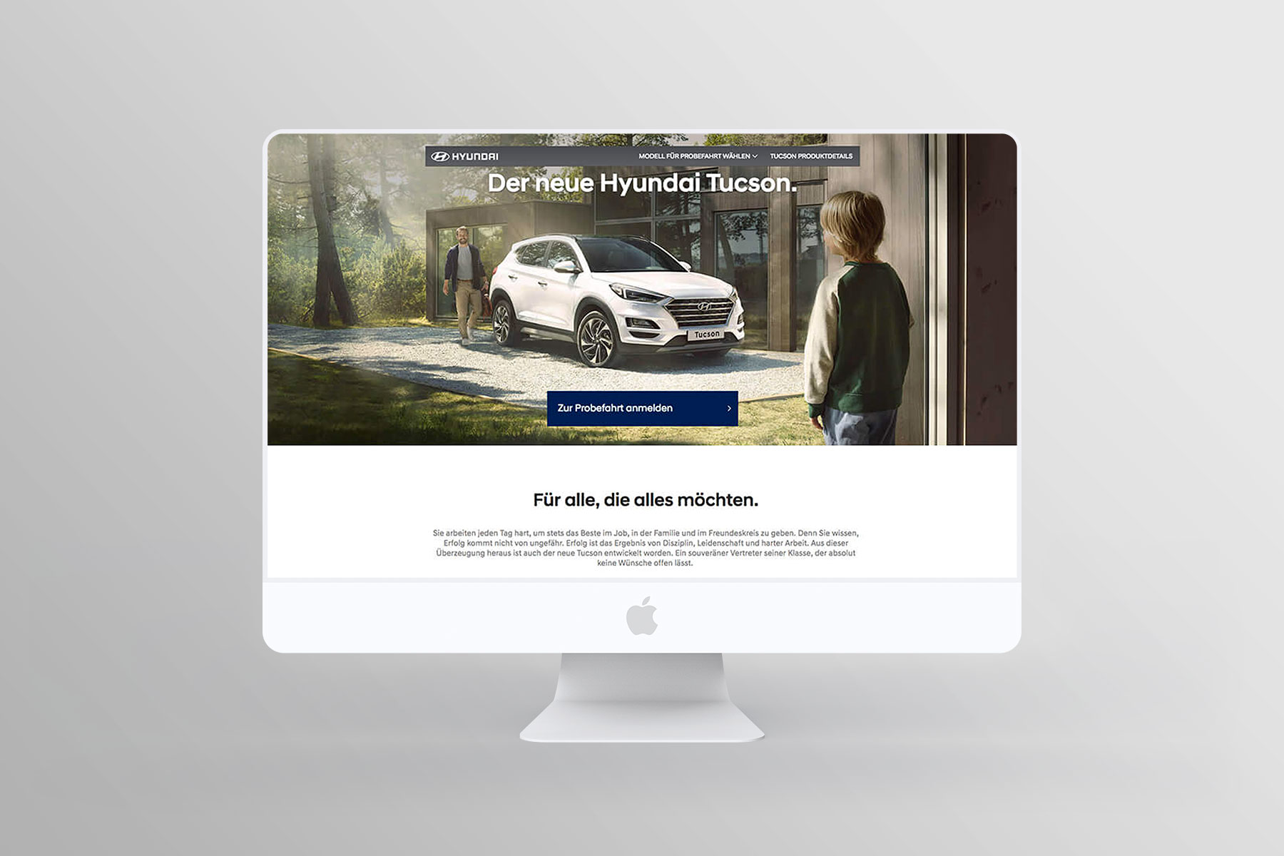 Desktop Ansicht Startseite Landingpage Hyundai Tucson (umgesetzt mit TYPO3)