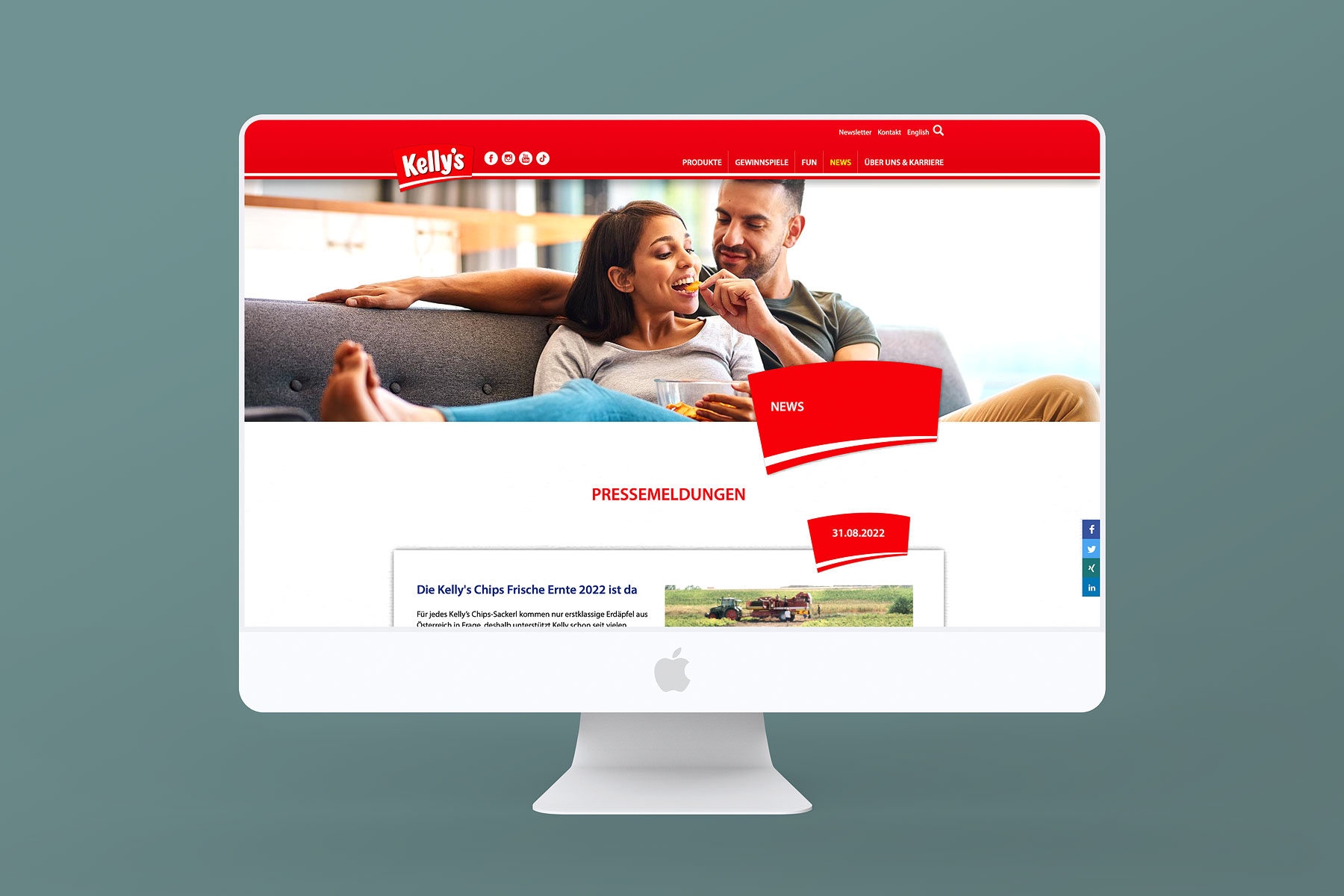 Desktop Ansicht Innenseite News kellys.at