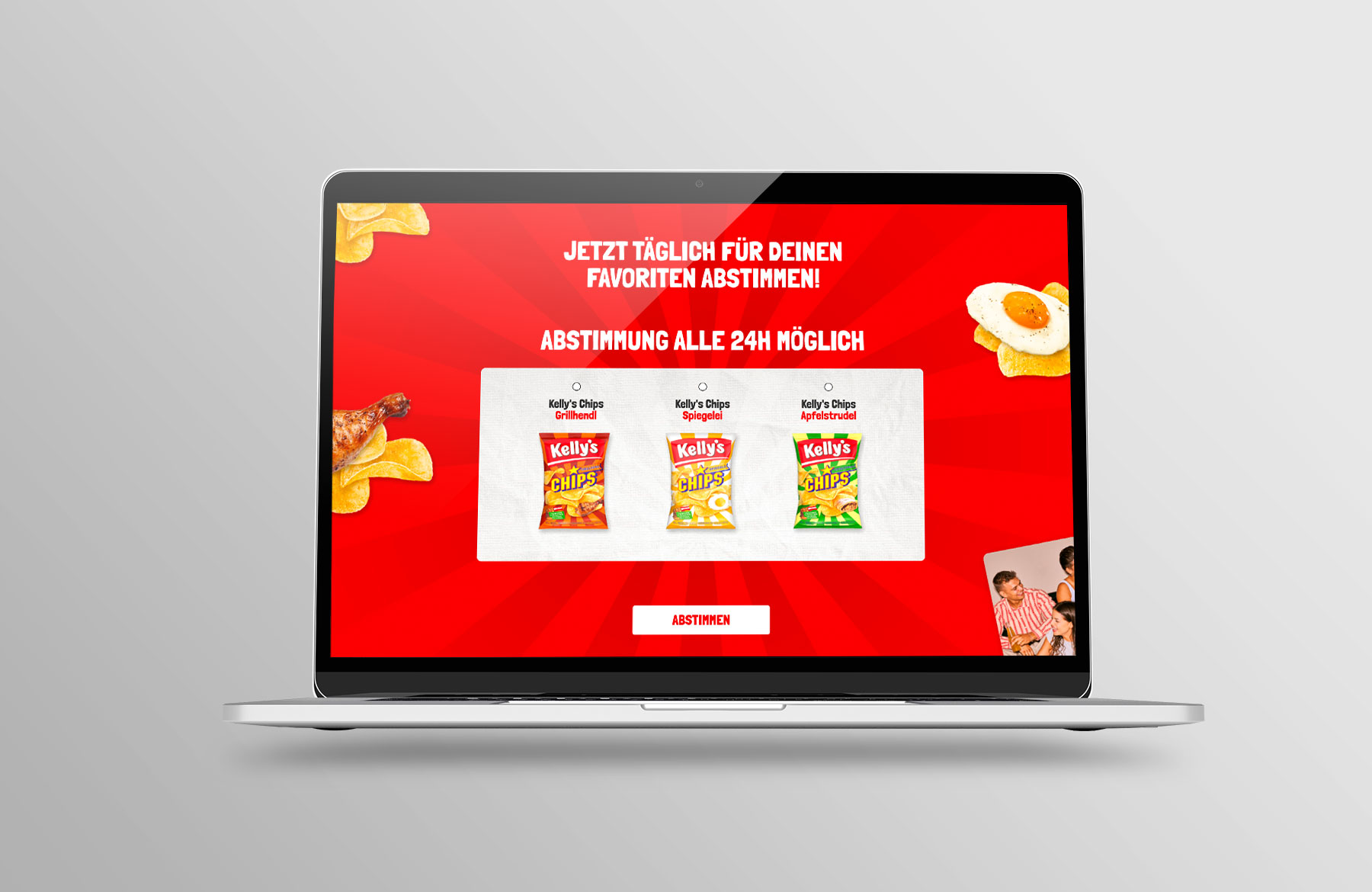 Laptop Ansicht Abstimmung Kelly's Chipswahl 2023