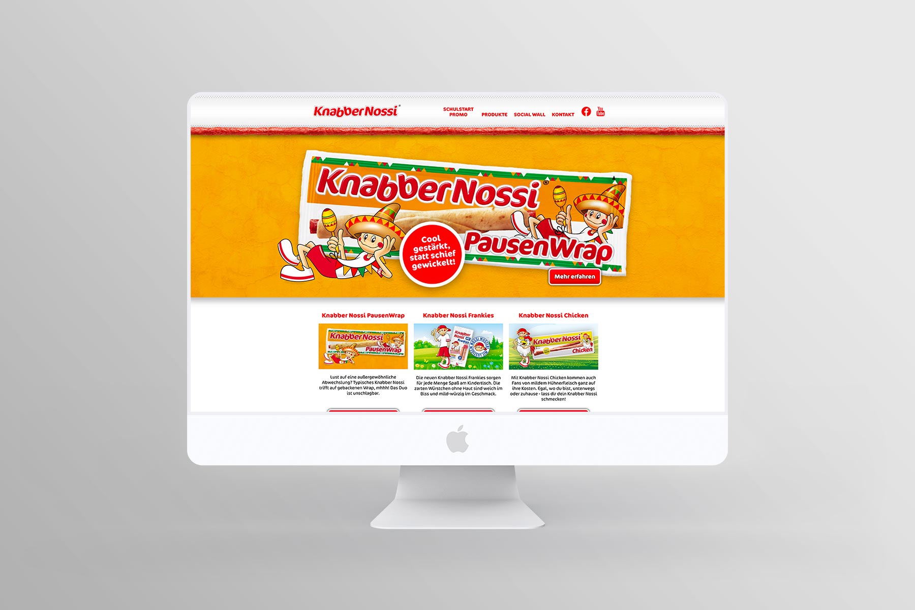 Desktop Ansicht Startseite knabbernossi.at bis 2022 (umgesetzt mit TYPO3)