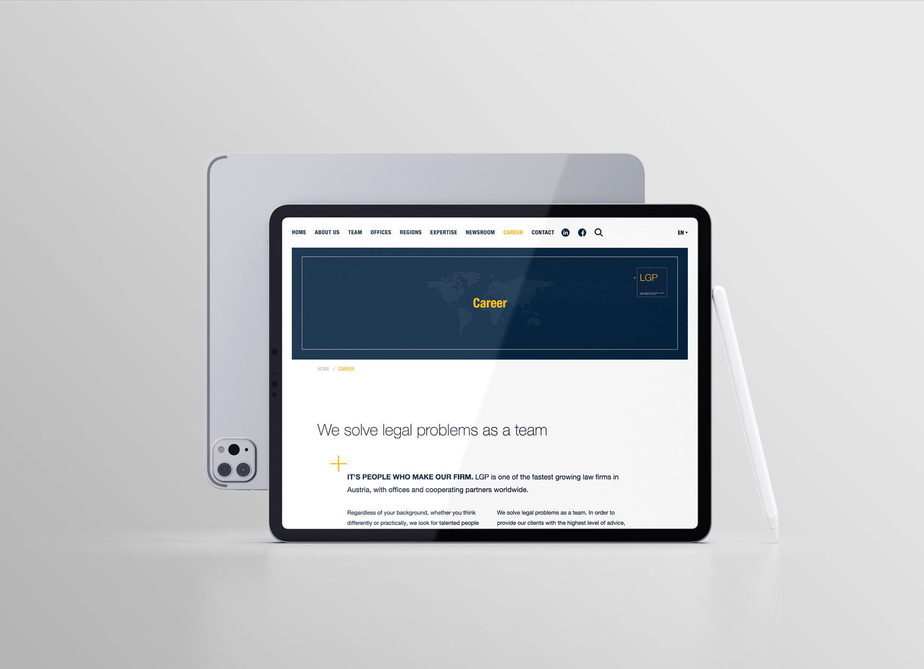 iPad Pro Ansicht Innenseite Karriere lansky.at