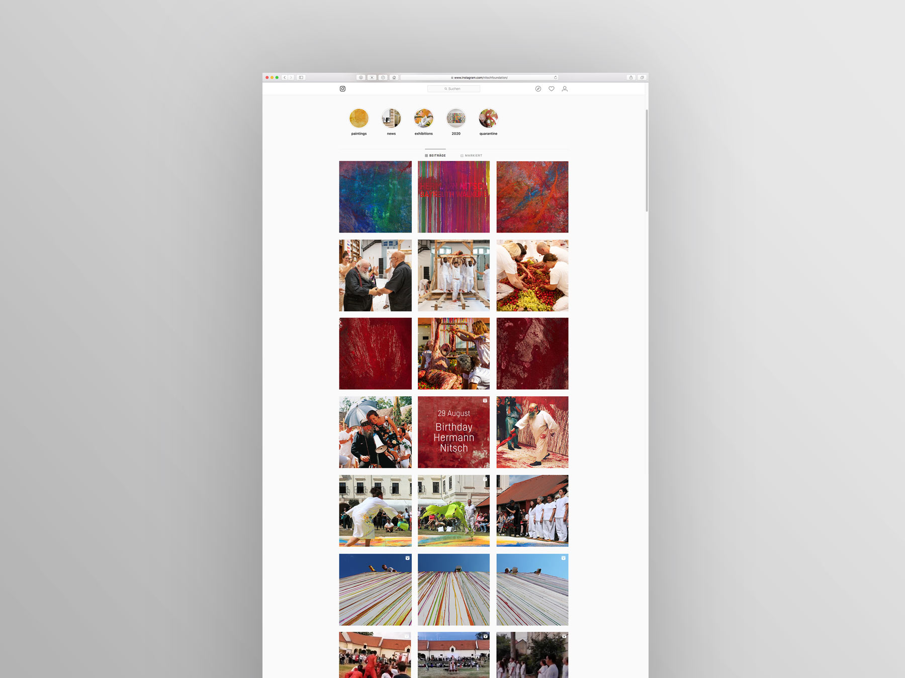 Desktop Ansicht Instagram Profilseite