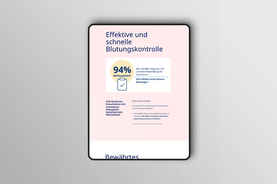 Tablet hoch Ansicht Effektife und schnelle Blutkontrolle