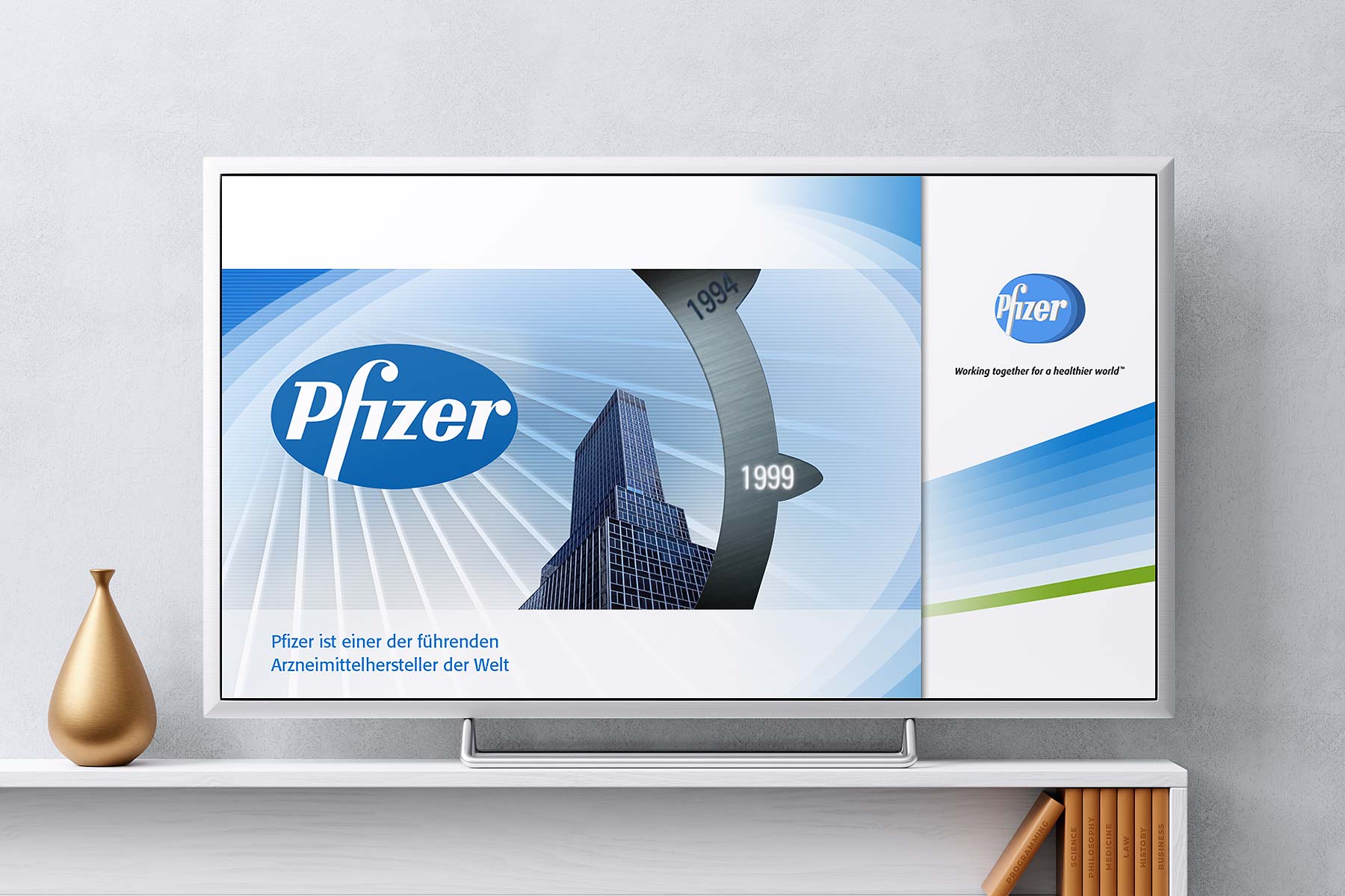 Montage Unternehmenspräsentation Pfizer Austria 2010 Geschichte