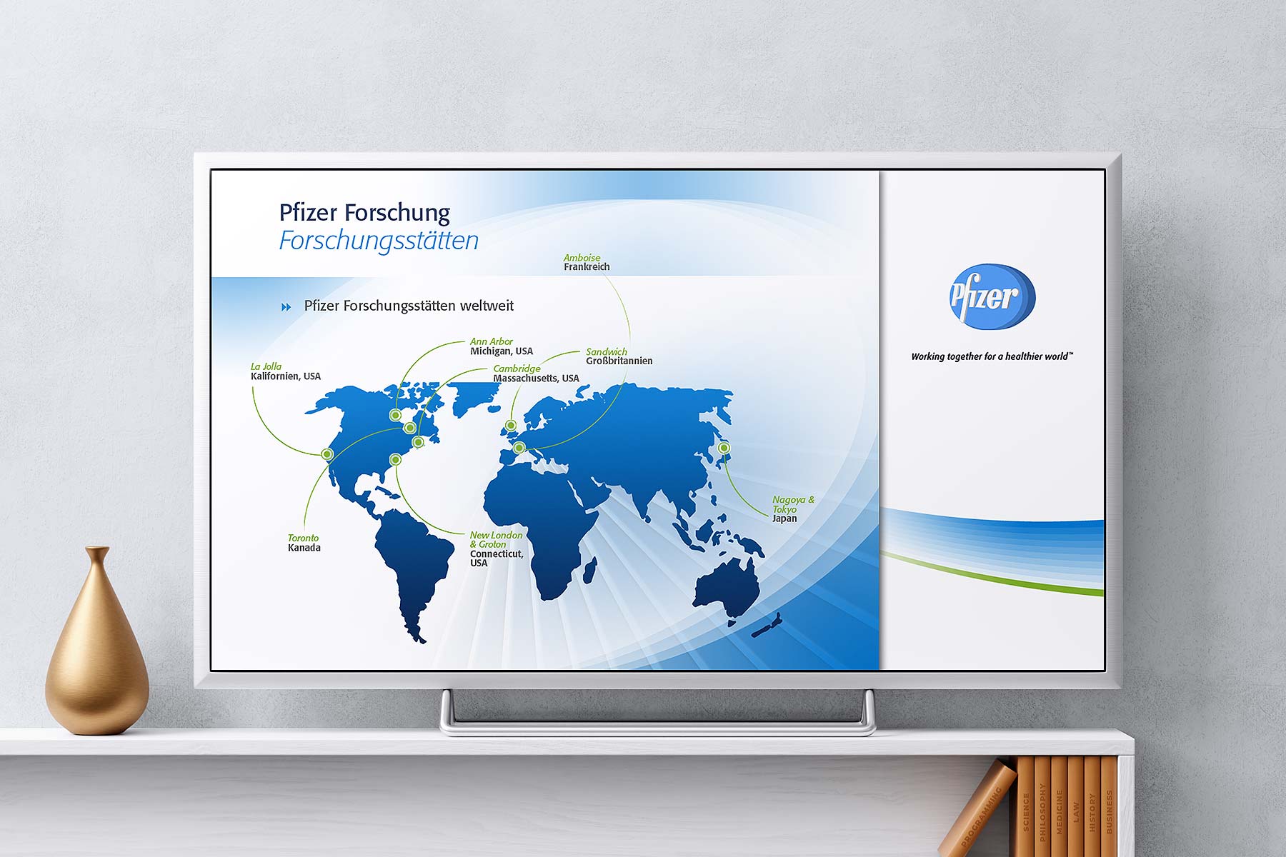 Montage Unternehmenspräsentation Pfizer Austria 2010 Standorte Forschungsstätten 