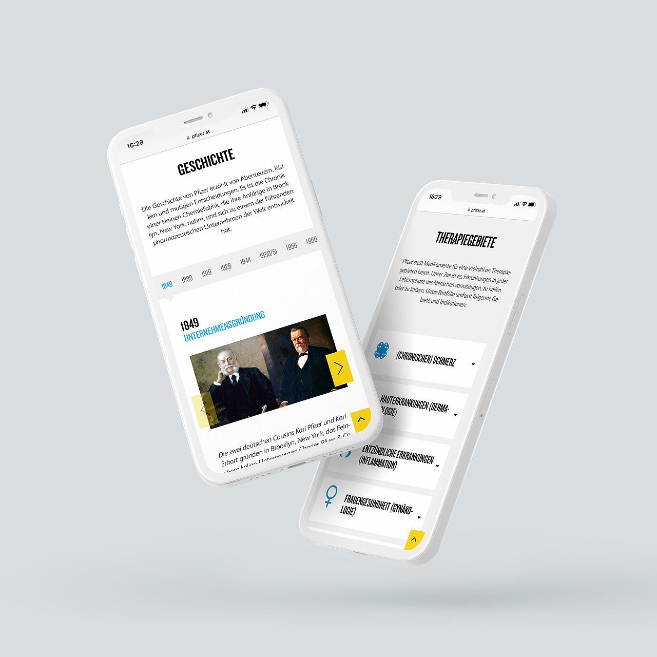 Montage Smartphones Seite Geschichte und Therapiegebiete