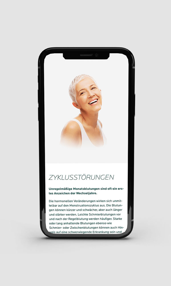 Smartphone Ansicht Zyklusstörungen Nichts für Mich Kampagne