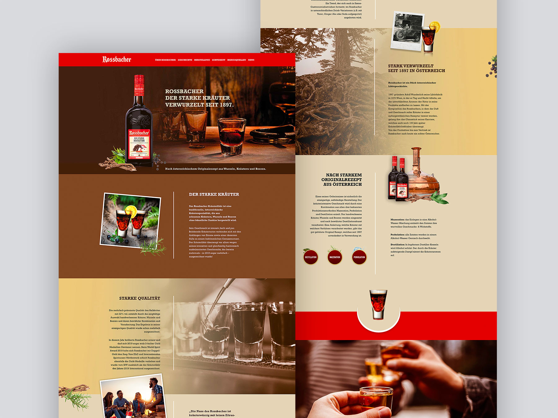 Screenshots Startseite rossbacher.com (umgesetzt mit TYPO3)