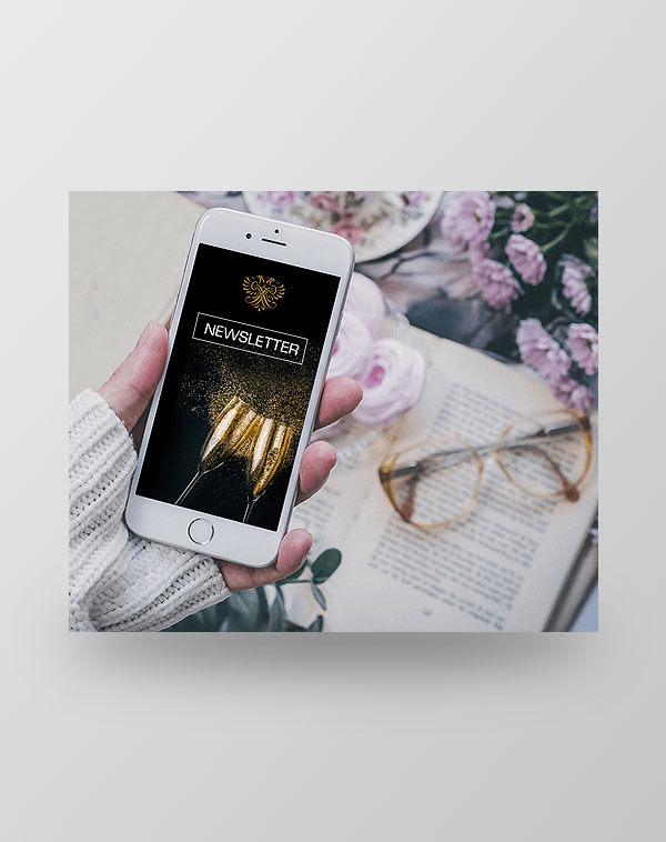 Montage Seite Newsletter auf Smartphone