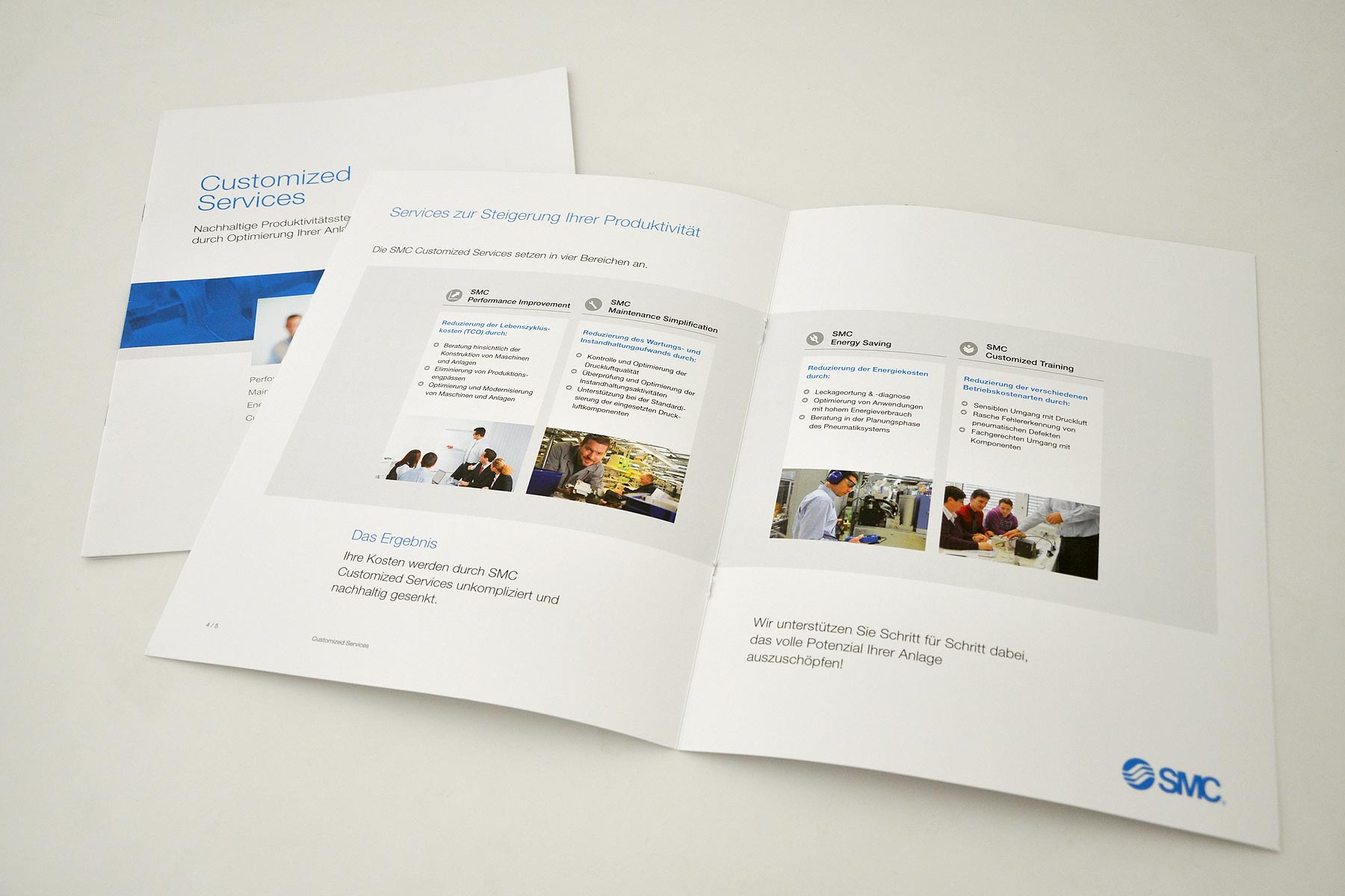 Innenseite Services Verkaufsfolder Customized Services SMC