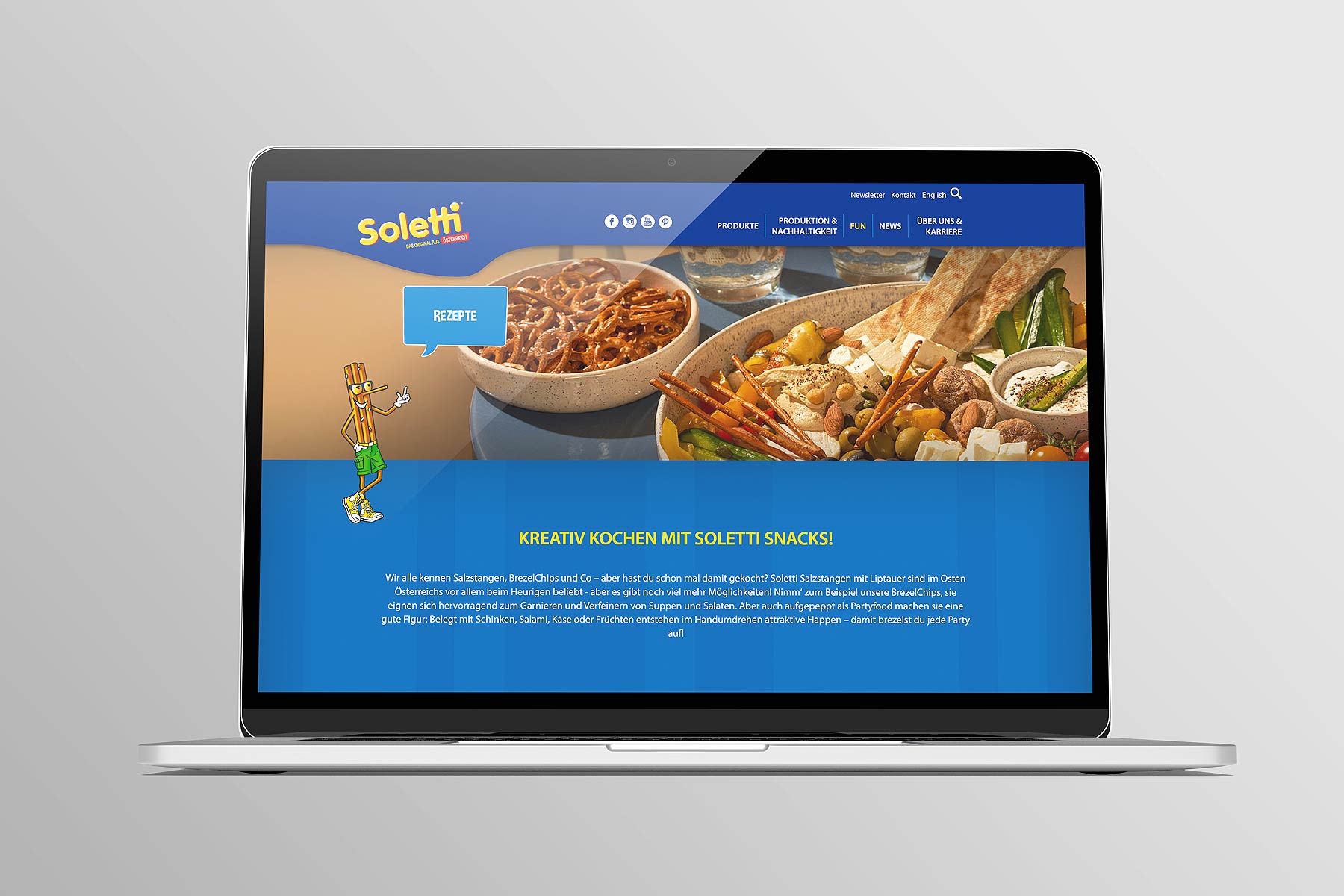 Laptop Ansicht Innenseite Rezeptübersicht soletti.at