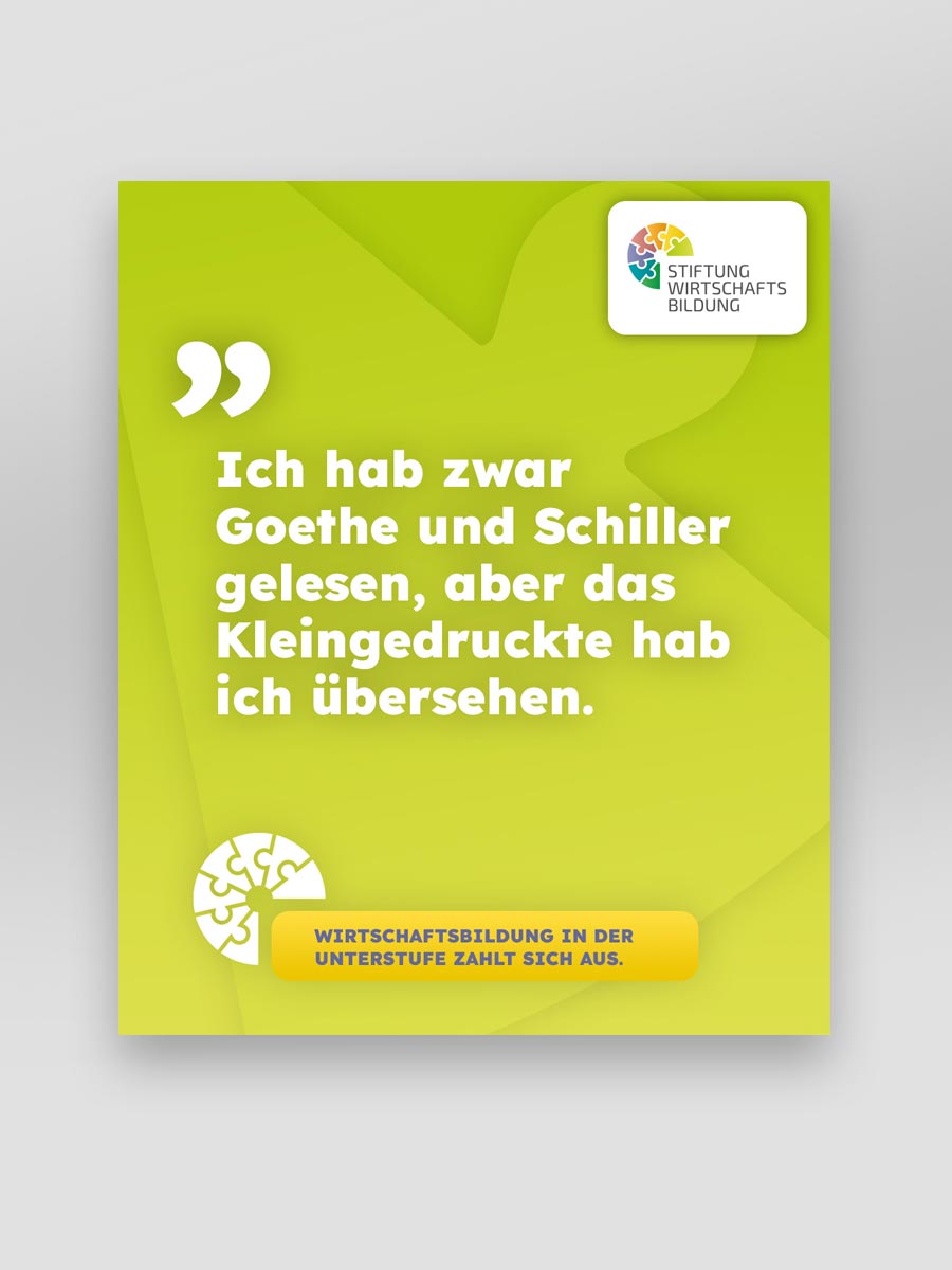Beispiel Posting: Ich hab zwar Goethe und Schiller gelesen, aber das Kleingedruckte hab ich übersehen.