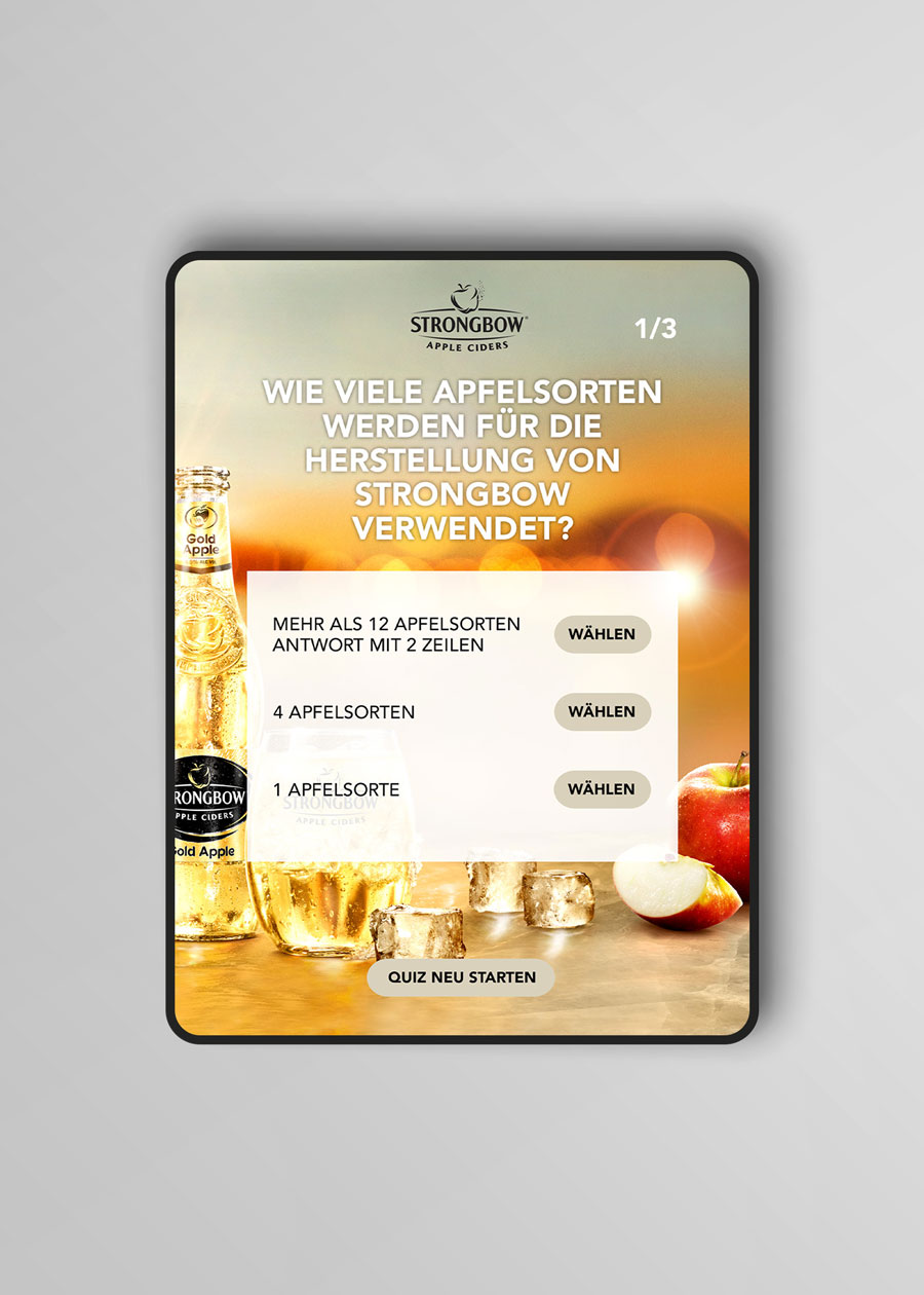 Frage 1 iPad Quiz Strongbow Promotion2015