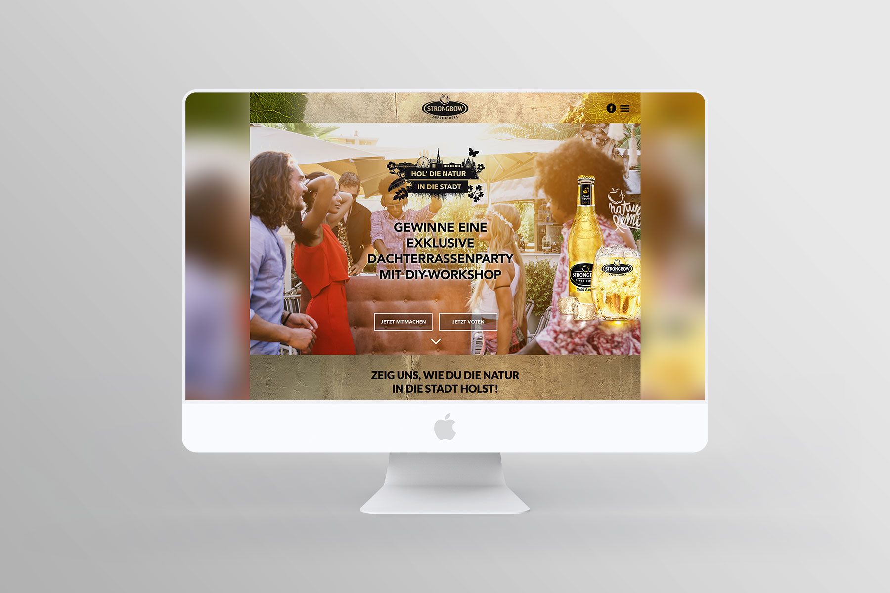 Desktop Ansicht Landingpage Kampagne Hol die Natur in die Stadt Strongbow 2017