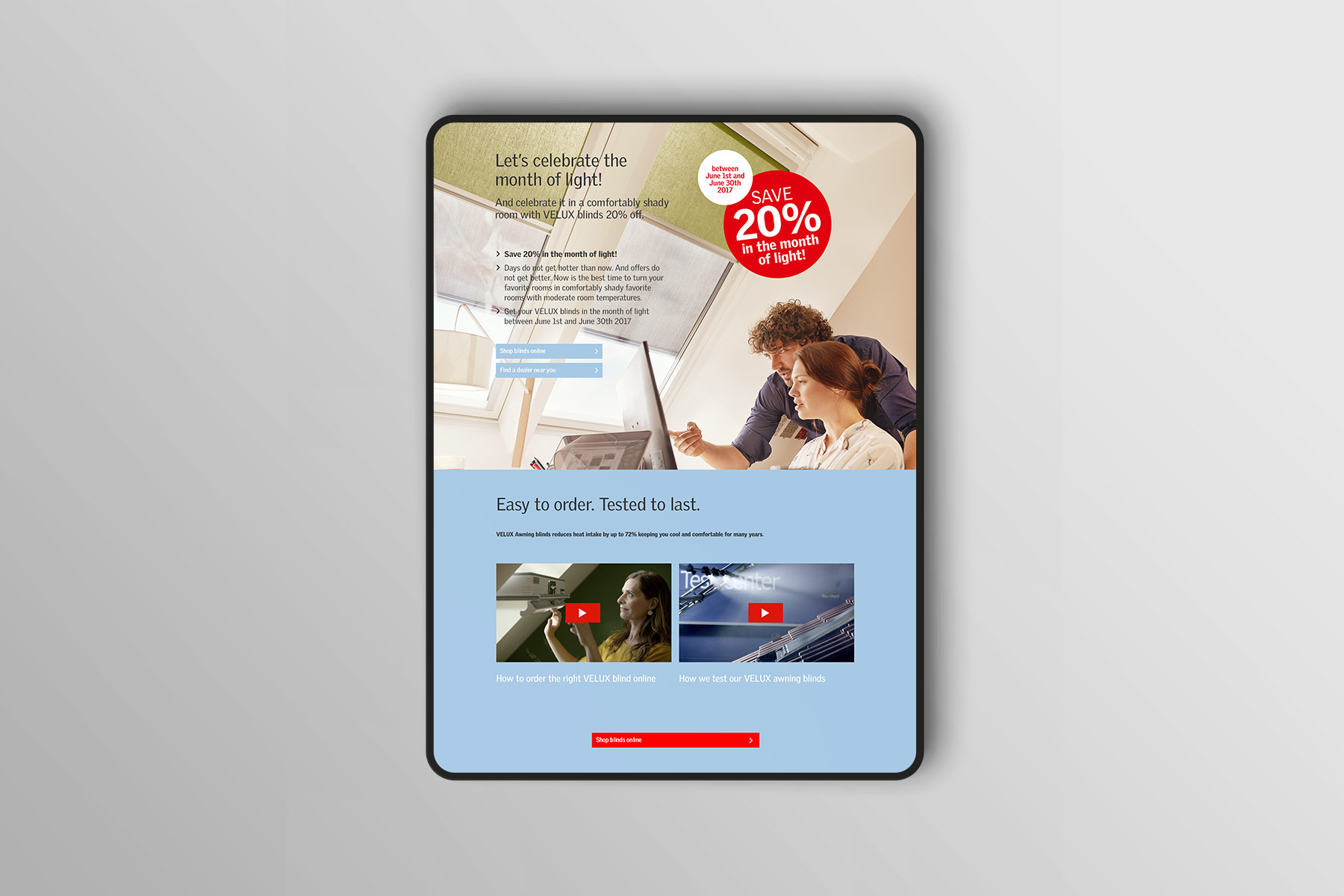 Montage Innenseite Tablet hoch