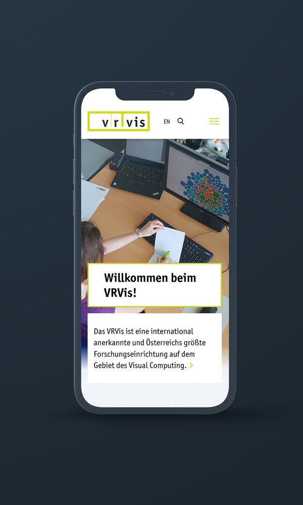 Smartphone Ansicht Startseite vrvis.at