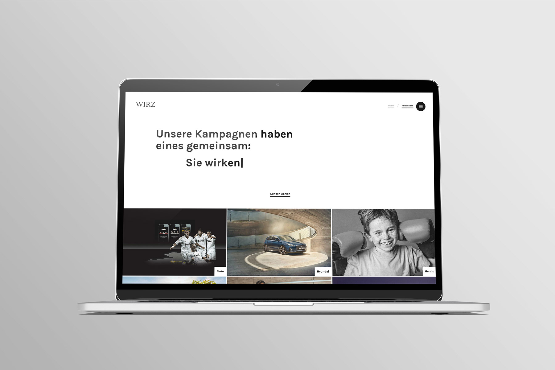 Startseite: Desktop Ansicht am Laptop
