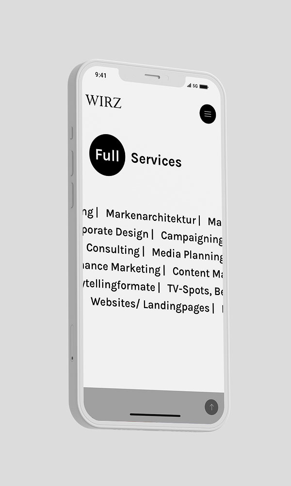 Montage Smartphone Ansicht wirz-werbeagentur.at 2022