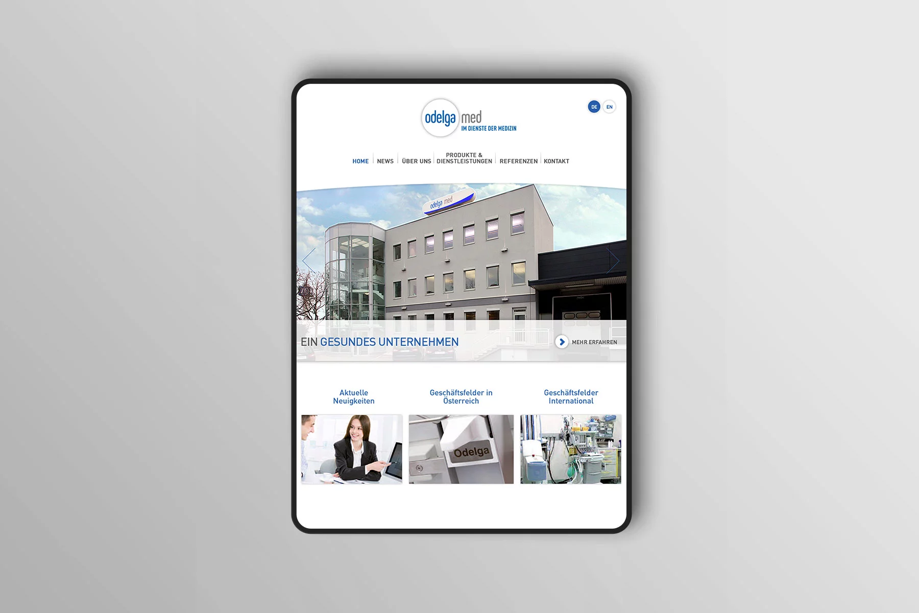 iPad Pro Ansicht Startseite odelga-med (bis 2019)