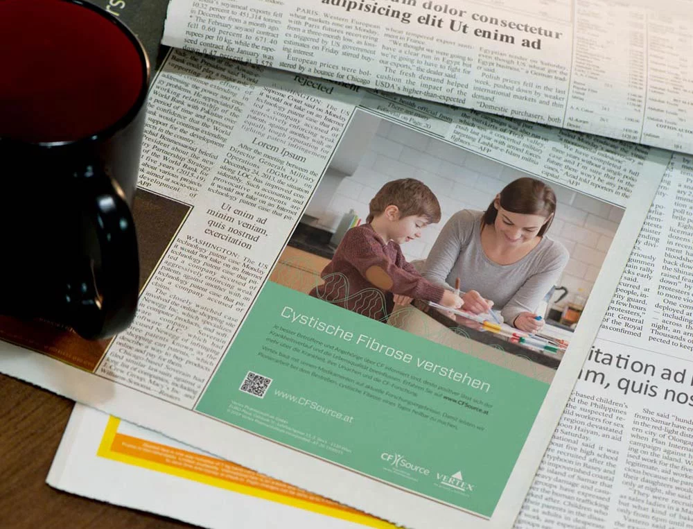 Montage Anzeige in Zeitung