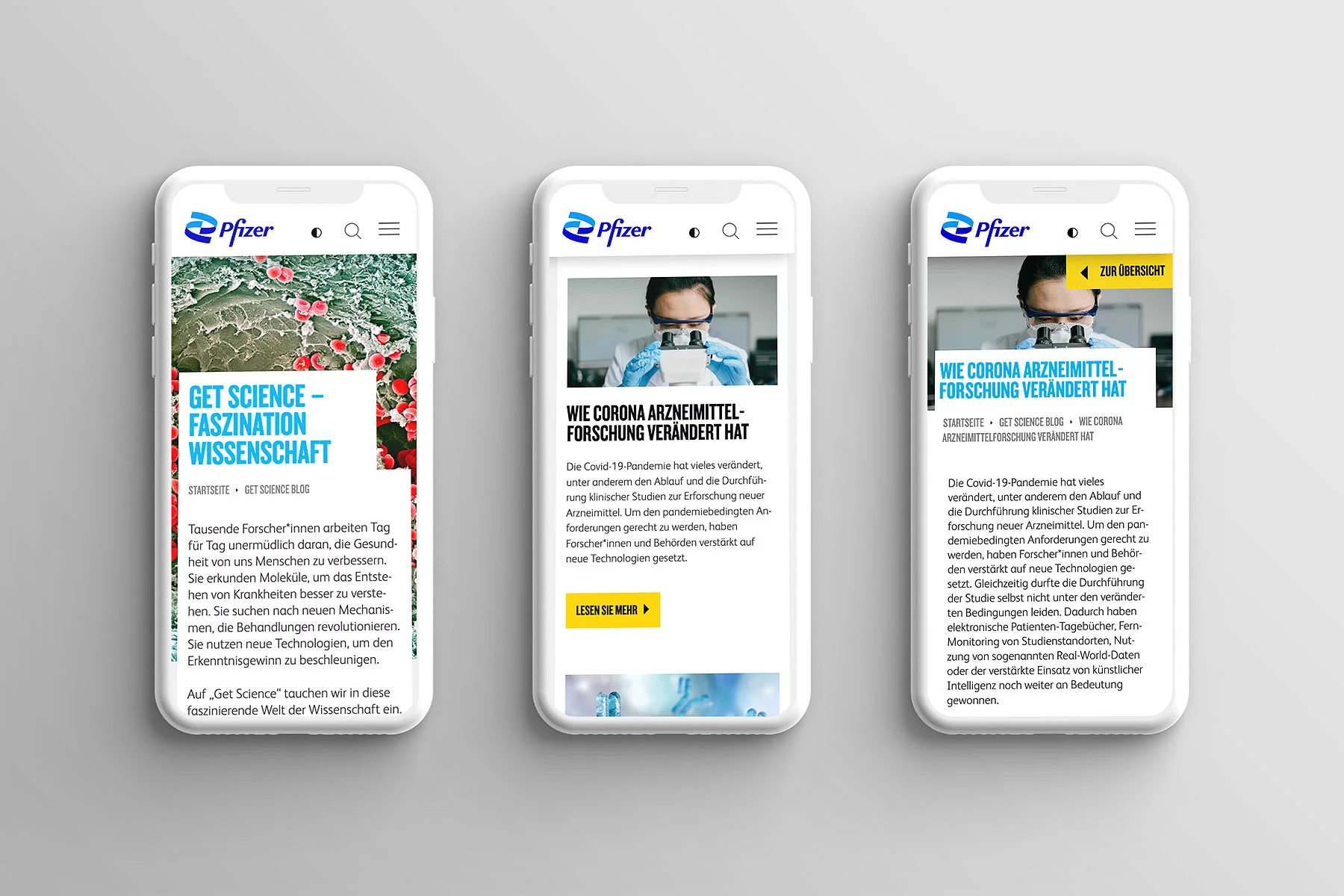 Montage Smartphone Ansichten Blog pfizer.at bis 2022