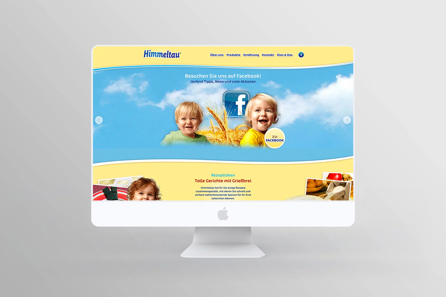 Desktop Ansicht Startseite himmeltau.at (umgesetzt mit TYPO3)