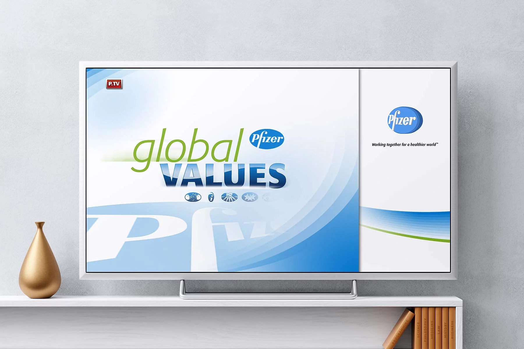 Montage Unternehmenspräsentation Pfizer Austria 2010 global values