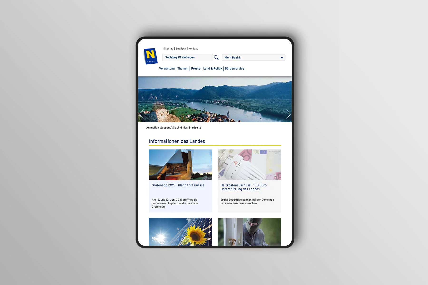Montage iPad Pro neues Design 2017 noe.gv.at