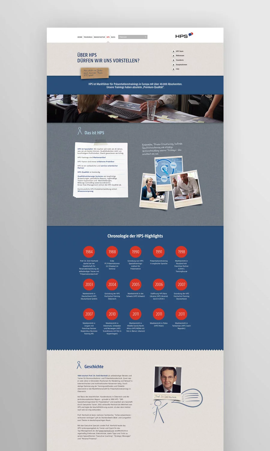Screenshot Innenseite Über HPS hps-training.com (2013)