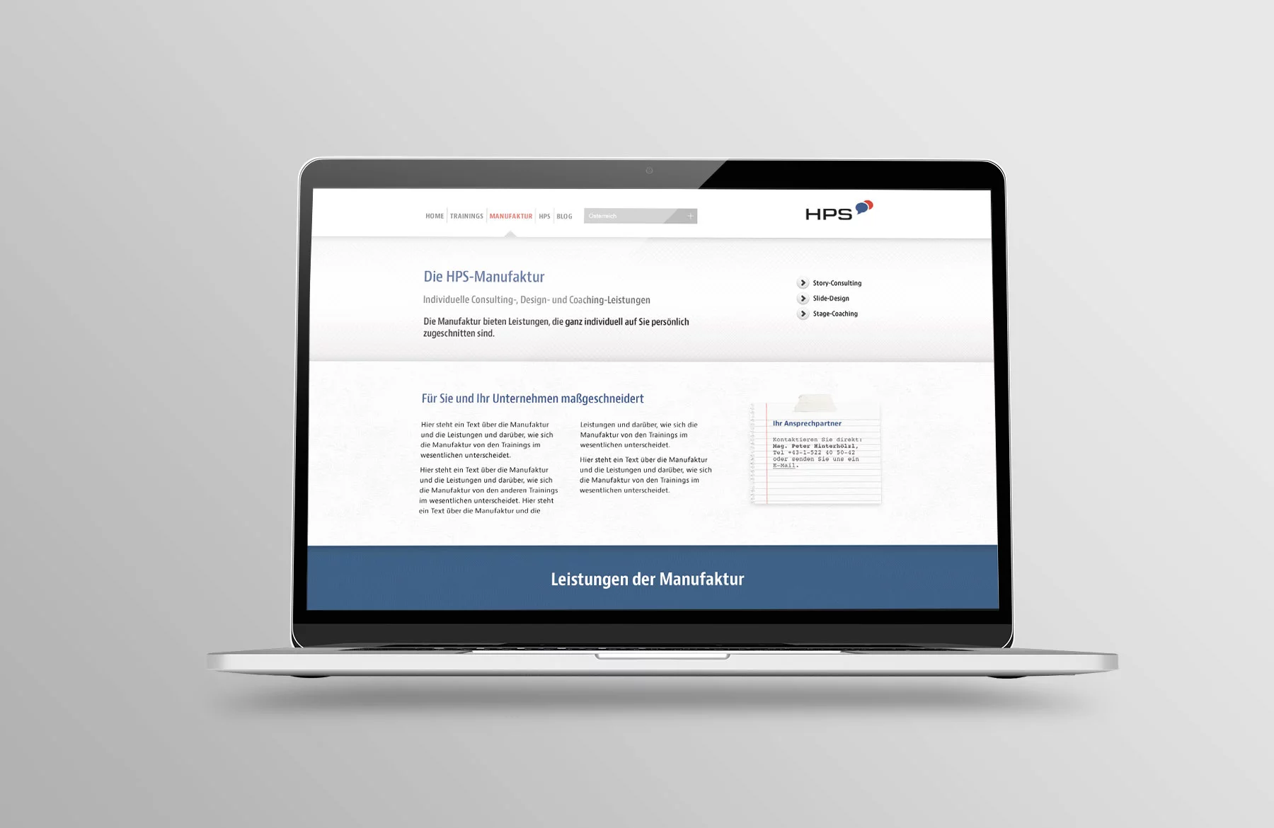 Laptop Ansicht Innenseite Manufaktur hps-training.com (2013)