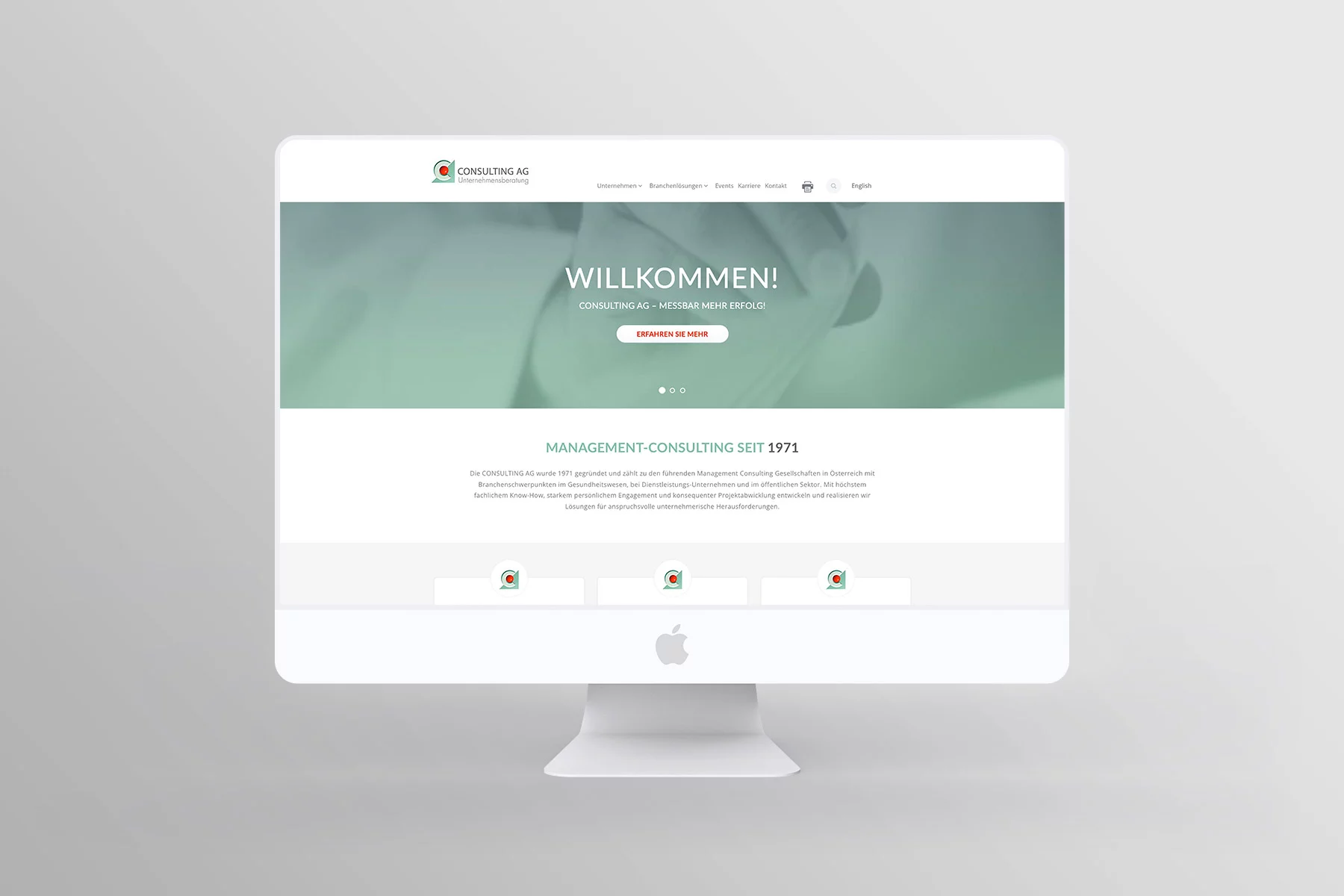 Desktop Ansicht Startseite consulting-ag.com (umgesetzt mit TYPO3)
