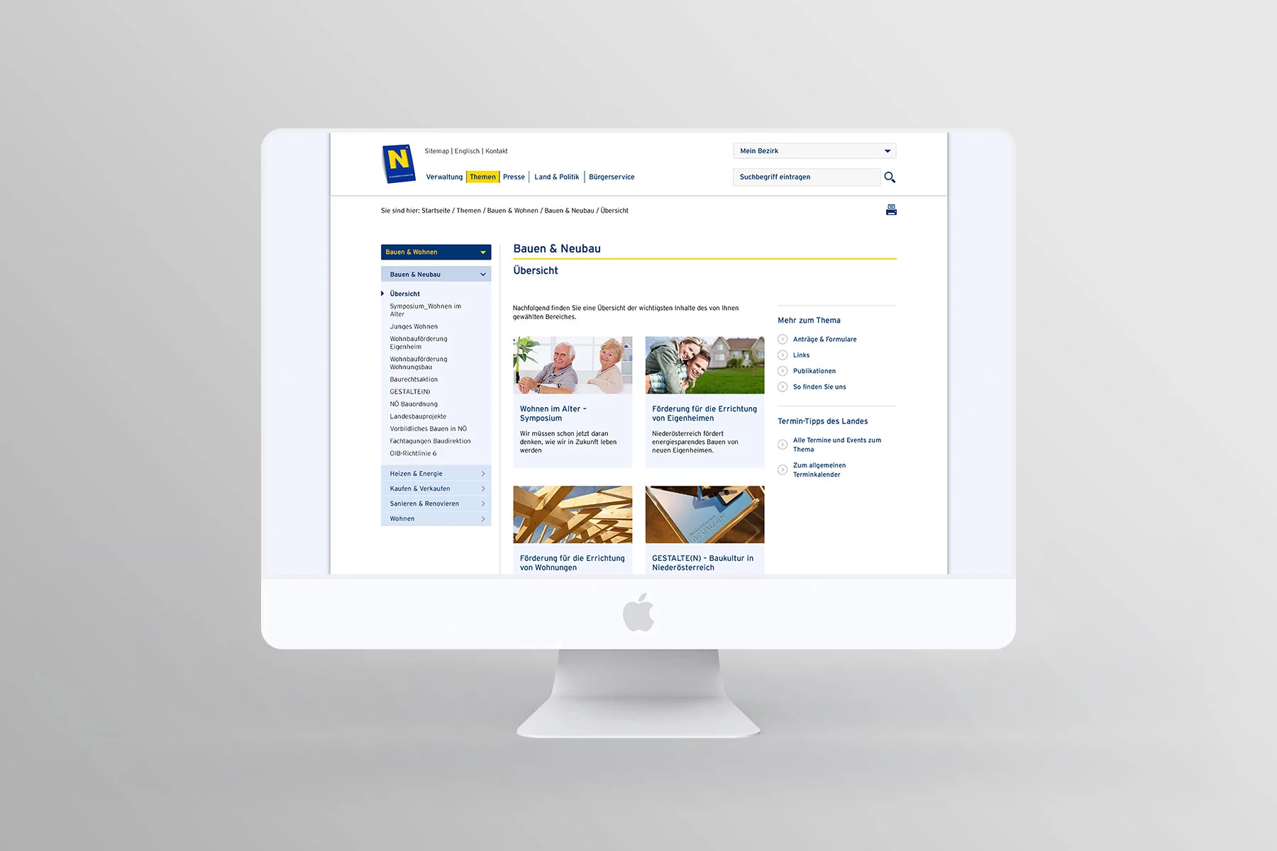 Desktop Ansicht Innenseite Bauen & Neubau Redesign 2017