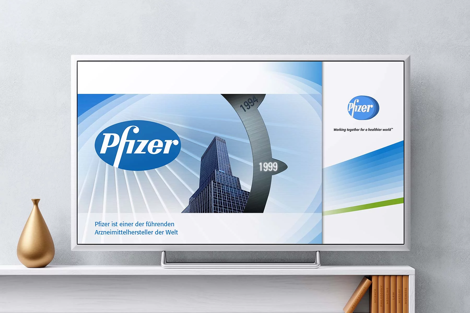 Montage Unternehmenspräsentation Pfizer Austria 2010 Geschichte