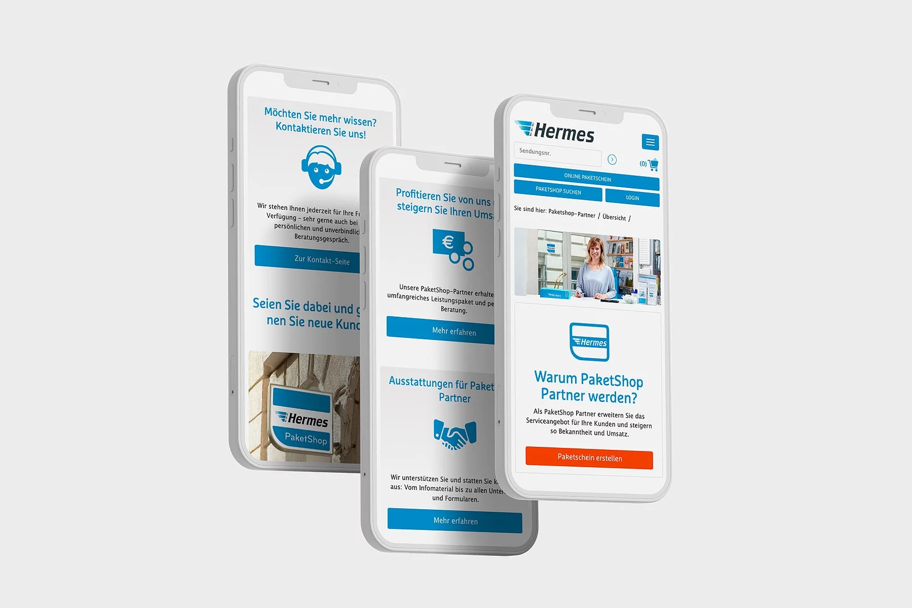 Montage Smartphone Ansicht Startseite myhermes.at